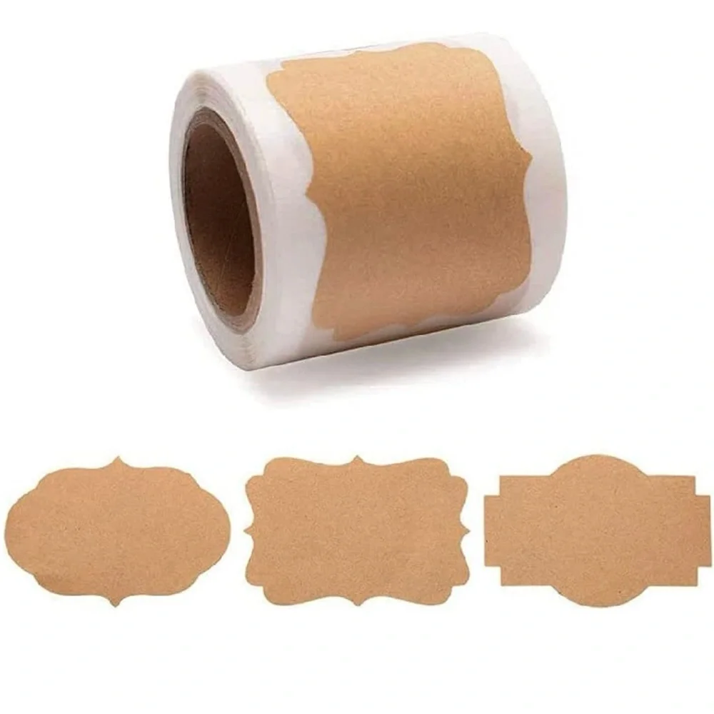 2 Rolls Blank Kraft Labels, Roll of 150 2